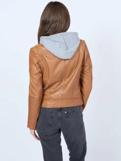 Mustang Jacken & Westen<Damen Lederjacke cognac uni