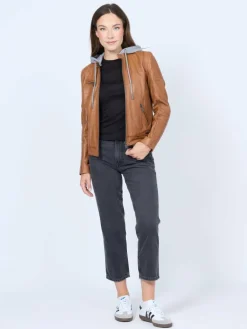 Mustang Jacken & Westen<Damen Lederjacke cognac uni
