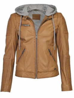 Mustang Jacken & Westen<Damen Lederjacke cognac uni