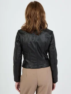 JCC Jacken & Westen<Damen Lederjacke schwarz uni