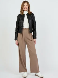 JCC Jacken & Westen<Damen Lederjacke schwarz uni