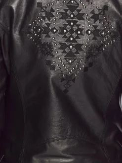 Mustang Jacken & Westen<Damen Lederjacke schwarz uni