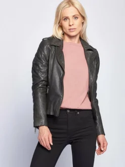 Maze Jacken & Westen<Damen Lederjacke schwarz uni