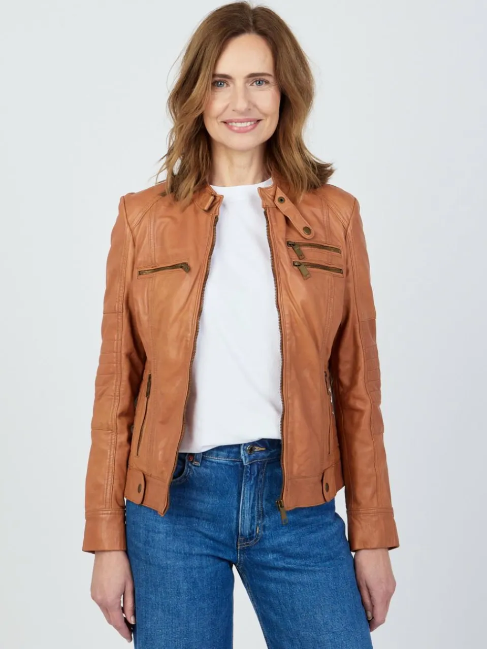 JCC Jacken & Westen<Damen Lederjacke kastanie uni