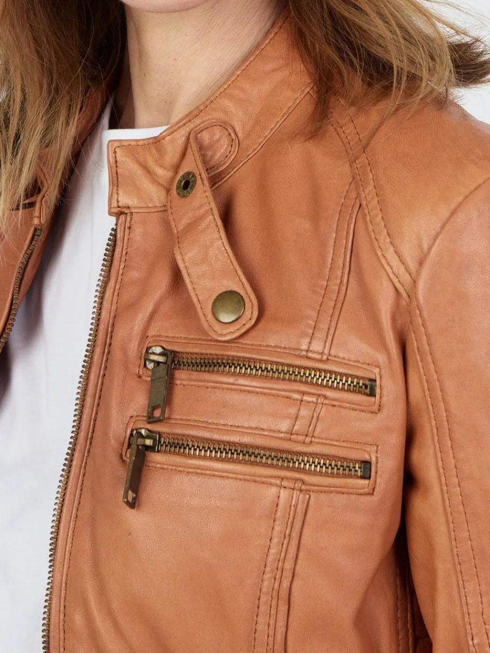 JCC Jacken & Westen<Damen Lederjacke kastanie uni