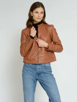Maze Jacken & Westen<Damen Lederjacke cognac uni