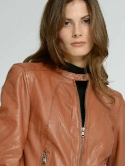Maze Jacken & Westen<Damen Lederjacke cognac uni