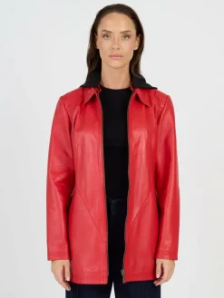 JCC Jacken & Westen<Damen Lederjacke rot uni