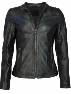 Mustang Jacken & Westen<Damen Lederjacke schwarz uni
