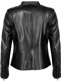 JCC Jacken & Westen<Damen Lederjacke schwarz uni