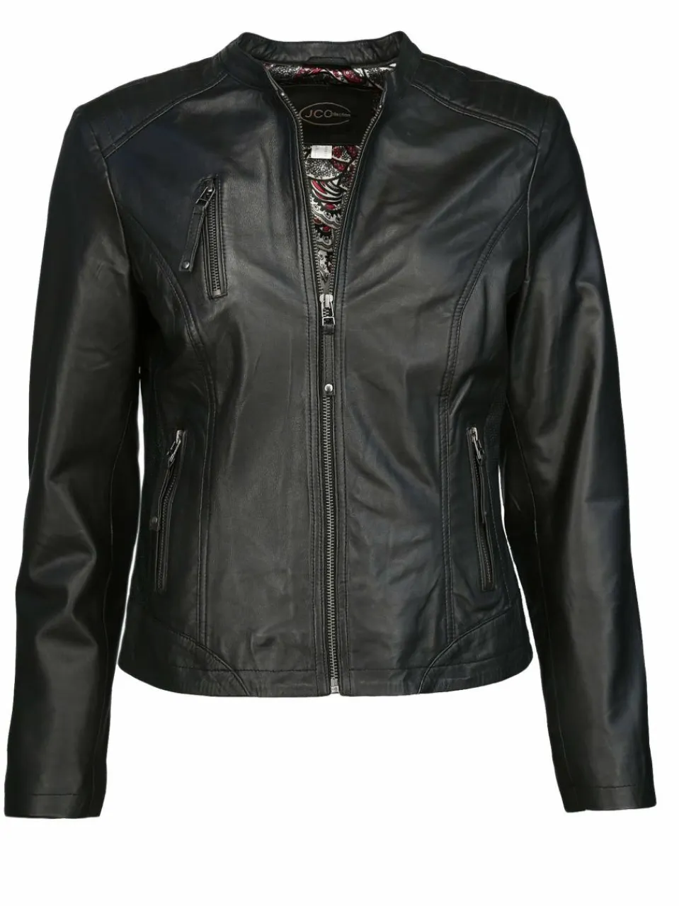 JCC Jacken & Westen<Damen Lederjacke schwarz uni
