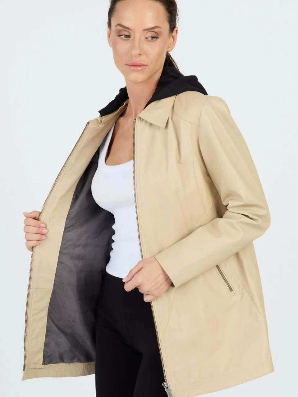 Damen JCC Jacken & Westen>Damen Lederjacke