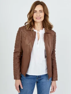 Damen JCC Jacken & Westen>Damen Lederjacke