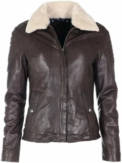 Mustang Jacken & Westen<Damen Lederjacke kastanie uni