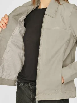 Maze Jacken & Westen<Damen Lederjacke grau uni