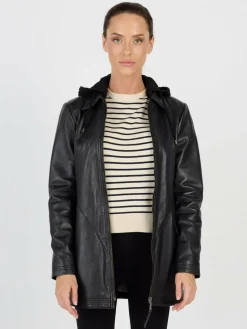 JCC Jacken & Westen<Damen Lederjacke schwarz uni