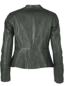 JCC Jacken & Westen<Damen Lederjacke grün uni