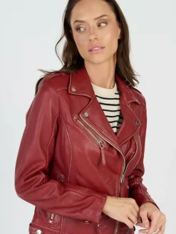 JCC Jacken & Westen<Damen Lederjacke rot uni