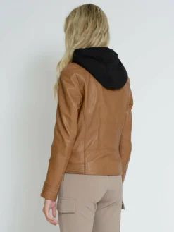 Mustang Blazer<Damen Lederjacke cognac uni
