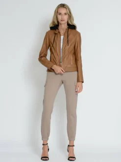 Mustang Blazer<Damen Lederjacke cognac uni