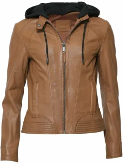 Mustang Blazer<Damen Lederjacke cognac uni