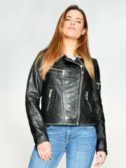 Maze Jacken & Westen<Damen Lederjacke schwarz uni