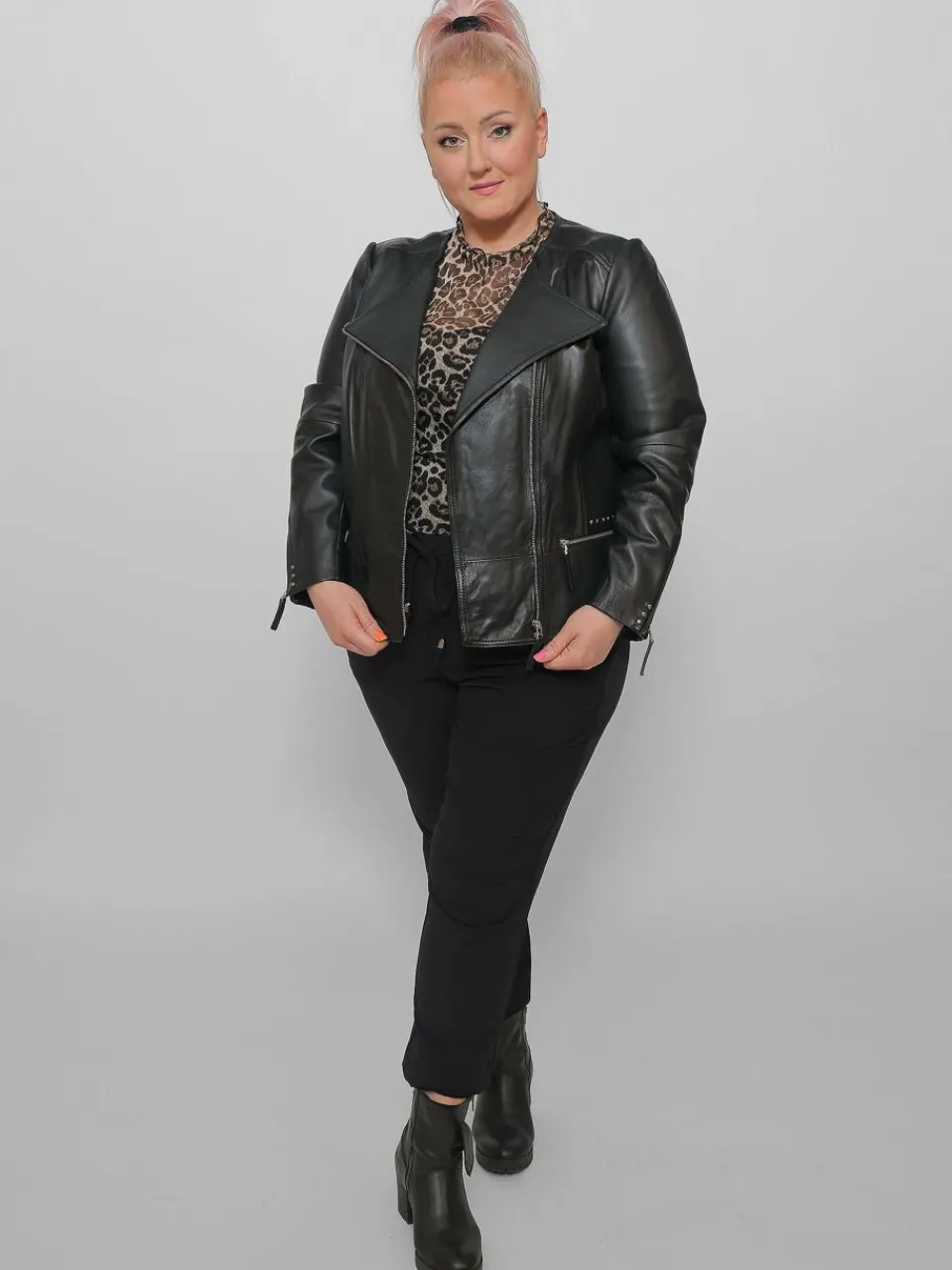 Damen JCC Jacken & Westen>Damen Lederjacke