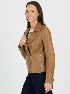 JCC Jacken & Westen<Damen Lederjacke braun uni