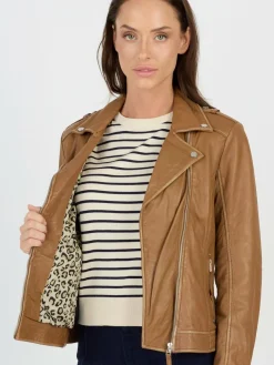 JCC Jacken & Westen<Damen Lederjacke braun uni