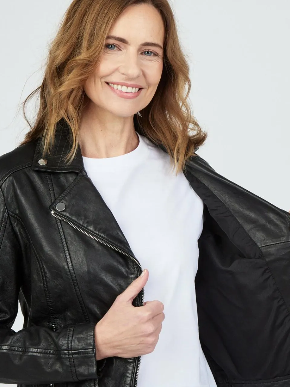 Damen JCC Jacken & Westen>Damen Lederjacke