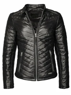 Mustang Jacken & Westen<Damen Lederjacke schwarz uni