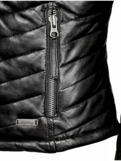 Mustang Jacken & Westen<Damen Lederjacke schwarz uni