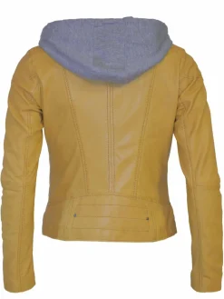 Maze Jacken & Westen|Blazer<Damen Lederjacke gelb uni