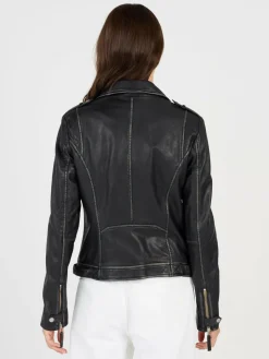 JCC Jacken & Westen<Damen Lederjacke schwarz uni