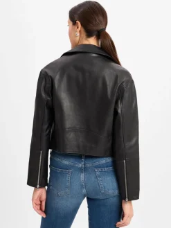 HUGO Jacken & Westen<Damen Lederjacke - Laridas schwarz uni