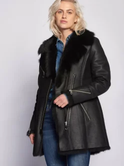 Damen Maze Jacken & Westen>Damen Ledermantel