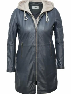 Maze Jacken & Westen<Damen Ledermantel blau uni