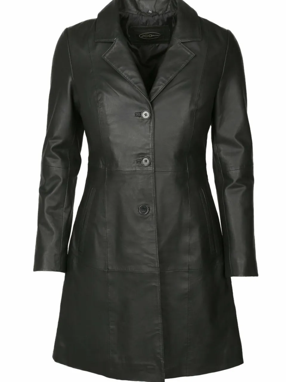 JCC Jacken & Westen<Damen Ledermantel schwarz uni