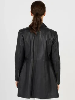 JCC Jacken & Westen<Damen Ledermantel schwarz uni