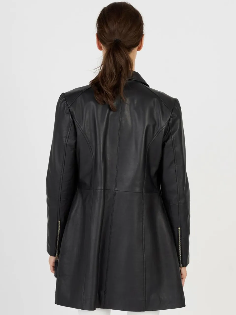 JCC Jacken & Westen<Damen Ledermantel schwarz uni