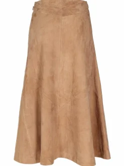 Maze Röcke<Damen Lederrock camel uni