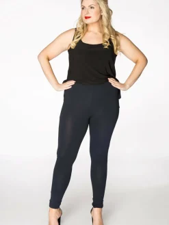 YOEK Hosen<Damen Leggings blau uni