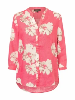 Franco Callegari Blusen<Damen Leinenbluse pink beige gemustert