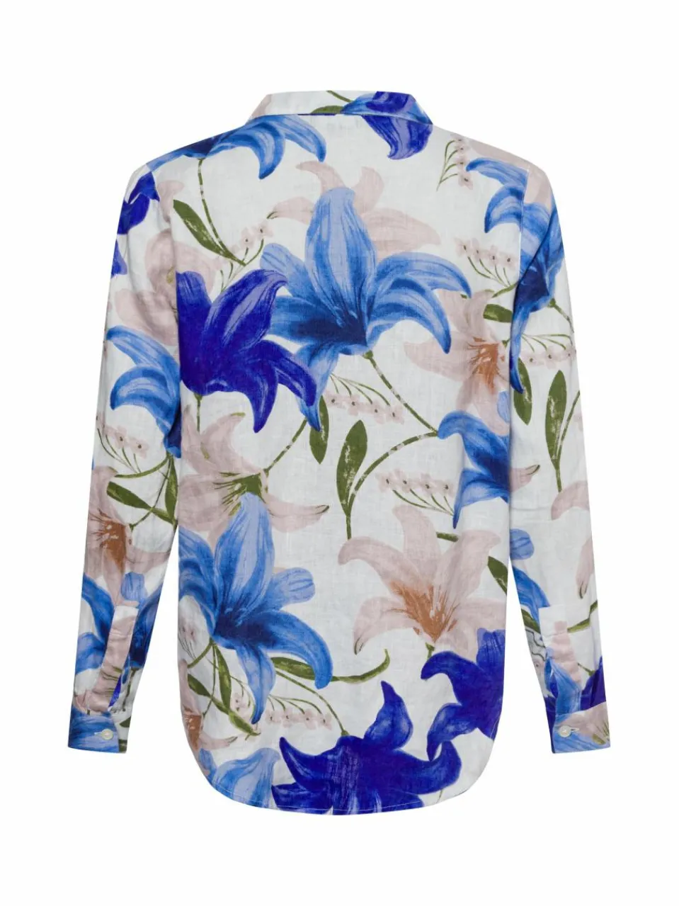 Franco Callegari Blusen<Damen Leinenbluse weiß blau gemustert