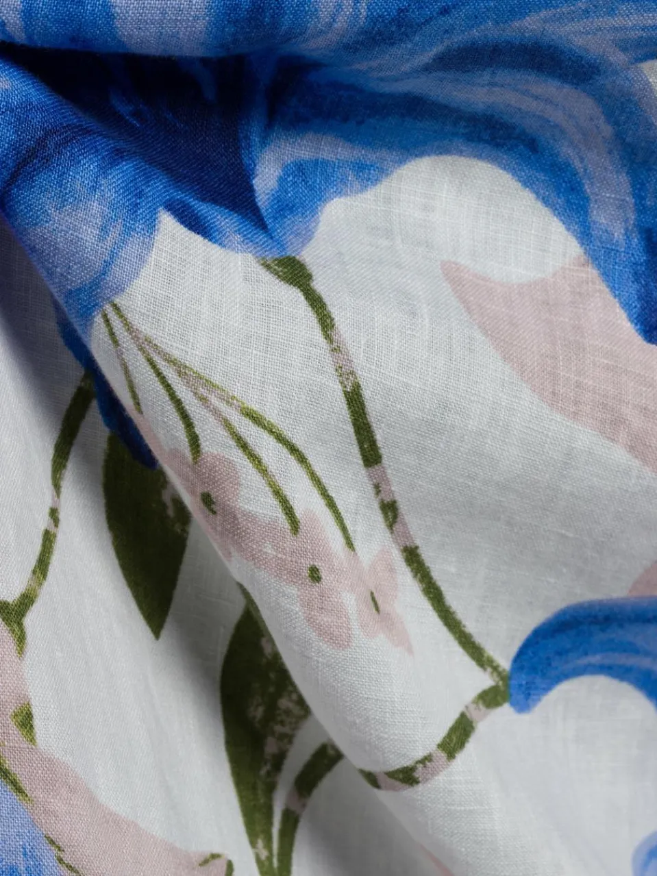 Franco Callegari Blusen<Damen Leinenbluse weiß blau gemustert