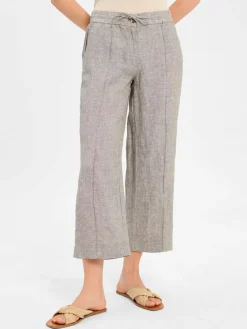 Opus Hosen<Damen Leinenhose - Maikito khaki beige meliert