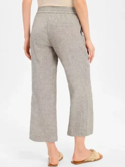 Opus Hosen<Damen Leinenhose - Maikito khaki beige meliert