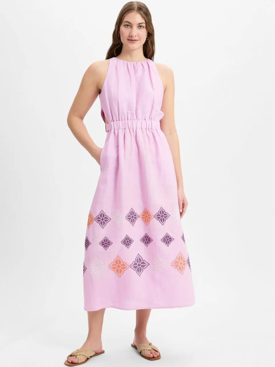 Damen Ipuri Essentials Kleider>Damen Leinenkleid