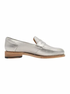 Henry Stevens Slipper<Damen Loafer – Lee PL silber uni