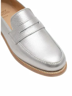 Henry Stevens Slipper<Damen Loafer – Lee PL silber uni